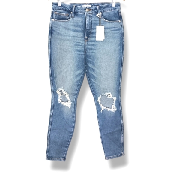 NWT Good American Good Legs Distressed Knee Skinny Jeans $155 - Picture 5 of 11